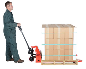 Vestil Steel Low Profile Pallet Truck - 63 In. x 33 In. x 48 In. 4000 lb - Red