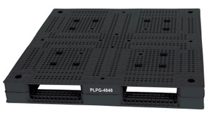 Vestil High Density Polyethylene Standard Rackable Pallet/Skid - 47-1/4 In. x 47-1/4 In. x 6 In. 22,000 lb Floor - Black
