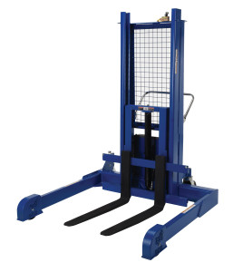 Vestil Steel Pallet Master/Server Stacker - 12 Volt DC Powered 50 In. Raised Height 4,000 lb - Blue