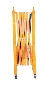 Vestil Plastic Expand-A-Gate with Casters - 15 In. x 11-1/2 In. x 40-3/4 In. - Yellow