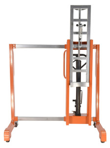 Vestil Steel Pallet Straddling Drum Truck Fits Drums - 13 To 55 Gallon 700 lb - Orange