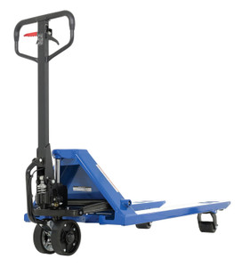 Vestil Steel Ergonomic Power Assist Pallet Truck - 27 In. x 48 In. 5000 lb - Blue