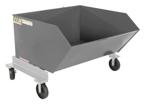 Vestil Steel Portable Tilting Hopper - 1 Cubic Yard 2,000 lb - Gray Semi Gloss