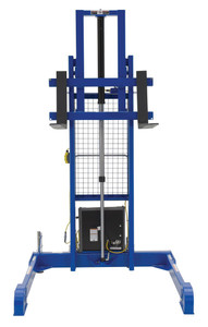 Vestil Steel Pallet Master/Server Stacker - 12 Volt DC Powered 60 In. Raised Height 4,000 lb - Blue