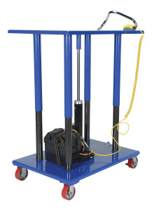 Vestil Steel Linear Actuated Low Profile Post Lift Table - 42 In. x 24 In. x 34 In. 1000 lb - Blue