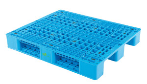 Vestil High Density Polyethylene Stackable Pallet/Skid with Reinforcing Steel Tubes - 39-1/4 In. x 47-1/8 In. x 6 In. 13,200 lb Static Floor - Blue