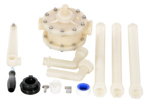 Vestil Polytetrafluoroethylene Manual Rotary Drum Pump - 10 In. x 8 In. x 12 In. - White