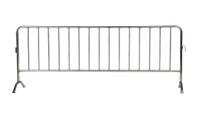 Vestil 304 Stainless Steel Crowd Control Interlocking Barrier with Curved Feet - 104-3/4 In. Length - Silver