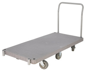 Vestil Plastic Heavy Duty Platform Truck - 1 Handle 63-1/2 In. x 30 In. x 34 in. 3000 lb - Gray