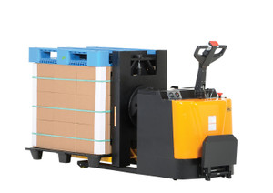 Vestil Steel Portable Pallet Inverter Low Profile - 32 In. to 54 In. Fork Opening 3000 lb - Yellow/Black