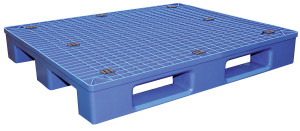 Vestil High Density Polyethylene Grated Top Rackable Pallet/Skid - 47 In. x 39-1/4 In. x 6-1/2 In. 8,800 lb Floor - Blue