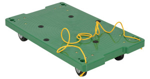 Vestil Polyethylene Dolly with Pull Rope - 30 In. x 18 In. x 6-5/16 In. 500 lb - Green