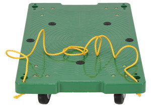 Vestil Polyethylene Dolly with Pull Rope - 30 In. x 18 In. x 6-5/16 In. 500 lb - Green