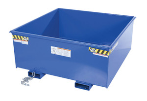 Vestil Steel Rotating Heavy Duty Box Hopper - 1-1/4 Cubic Yard 6,000 lb - Blue