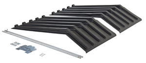 Vestil Polyethylene Heavy Duty H Style Hopper Lid Use with - 1-1/2 Cubic Yard Hoppers - Black