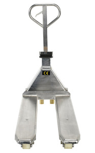 Vestil Stainless Steel Low Profile Pallet Truck with Scale - 61-11/16 In. x 20 In. x 48-5/8 In. 5000 lb - Silver