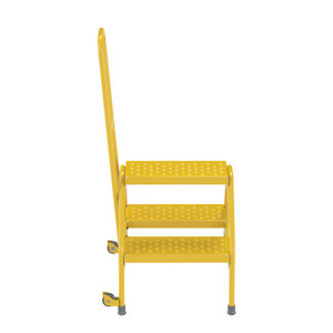 Vestil Steel Portable Two-Step Rolling Perforated - 23-1/2 In. x 20-9/16 In. x 42 In. 300 lb - Yellow