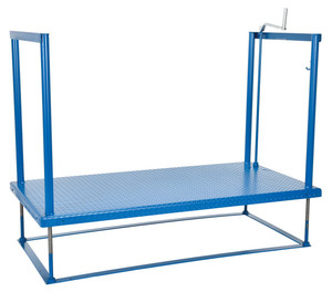 Vestil Steel Ergonomic Post-Crank Worker Platform - 72 In. x 36 In. x 65-5/8 In. 500 lb - Blue