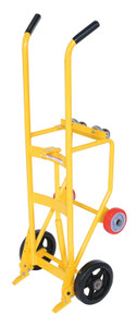 Vestil Steel Drum Truck Cradle With Mold On Rubber Wheel - 20-1/16 In. x 23-11/16 In. x 60-5/8 In. 1000 lb - Yellow