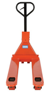 Vestil Steel Trade Legal Low Profile Pallet Truck with Scale - 61 In. x 21-1/2 In. x 45 In. 5000 lb - Red
