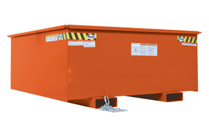 Vestil Steel Rotating Heavy Duty Box Hopper - 1-1/4 Cubic Yard 6,000 lb - Orange
