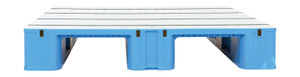 Vestil High Density Polyethylene Solid Top Rackable Pallet/Skid - 39-1/4 In. x 47-1/8 In. x 6-1/2 In. 8,800 lb Floor - Blue