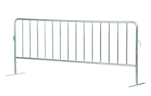 Vestil Steel Crowd Control Interlocking Barrier with Flat Feet - 101-3/16 In. Length - Silver