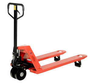 Vestil Steel Pallet Truck with Steel Wheels - 61 In. x 27 In. x 48 In. 5500 lb - Red