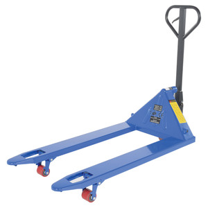 Vestil Steel Economy Hand Pallet Truck - 64 In. x 27 In. x 48 In. 4000 lb - Blue