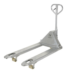 Vestil Galvanized Steel Pallet Truck - 62 In. x 27 In. x 48 In. 5500 lb - Gray
