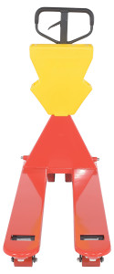 Vestil Steel/Plastic Pallet Truck - 61-3/16 In. x 20 In. x 48 In. 5500 lb Red with Yellow P-Caddy