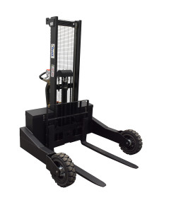 Vestil Steel Rough Terrain Powered Stacker - 62 In. Raised Height 3,000 lb - Black