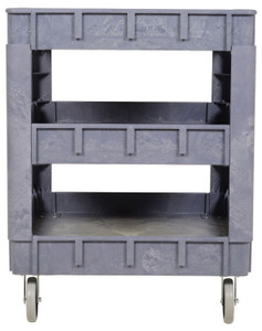 Vestil Plastic Utility Service Cart - 3 Shelves 45 In. x 25-1/2 In. x 33-1/2 In. 550 lb - Gray