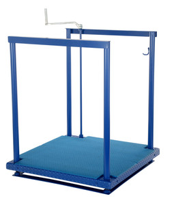Vestil Steel Ergonomic Post-Crank Worker Platform With Mat - 72 In. x 36 In. x 65-5/8 In. 500 lb - Blue