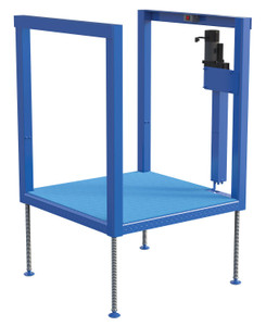 Vestil Steel Ergonomic Electric/Hydraulic Post-Crank Worker Platform With Mat - 36-1/4 In. x 37-3/16 In. x 42-5/8 In. 500 lb - Blue