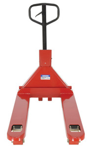 Vestil Steel Trade Legal Low Profile Pallet Truck with Scale - 66 In. x 28 In. x 48 In. 5000 lb - Red
