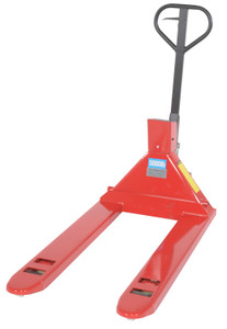 Vestil Steel Trade Legal Low Profile Pallet Truck with Scale and Printer - 66 In. x 28 In. x 48 In. 5000 lb - Red