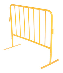 Vestil Steel Crowd Control Interlocking Barrier with Flat Feet - 47-1/2 In. Length - Yellow