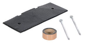 Vestil Rubber Female End Cap Asphalt Hardware - 8-7/8 In. x 23-1/2 In. x 1-5/8 In. 40000 lb - Black