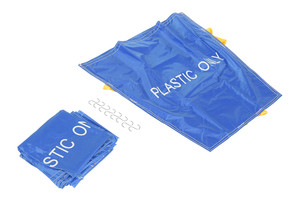 Vestil Polyester Pallet Rack Trash Bag - 5 Pack 1/16 In. x 37 In. x 40 In. Blue with White Lettering