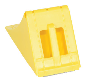 Vestil Plastic Large Wheel Chock - 18-1/2 In. x 7-1/4 In. x 9 In. - Yellow