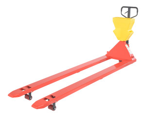 Vestil Steel/Plastic Pallet Truck - 109-3/16 In. x 27 In. x 48 In. 4000 lb Red with Yellow P-Caddy