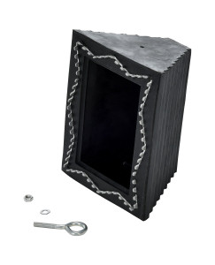 Vestil Molded Rubber Serrated Bottom Wheel Chock - 8 In. x 10-3/4 In. x 6 In. - Black
