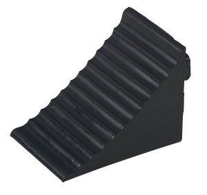 Vestil Molded Rubber Wheel Chock - 10 In. x 7 In. x 7-3/4 In. - Black