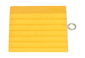 Vestil Rubber Wheel Chock with Eye Bolt - 9 In. - Yellow