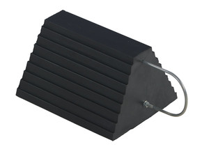 Vestil Molded Rubber Wheel Chock U Handle - 8 In. x 11 In. x 6 In. - Black