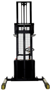 Vestil Steel Adjustable Double Mast Stacker - 125 In. Raised Height 3,000 lb Black / - Yellow