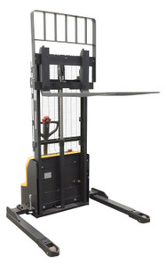 Vestil Steel Adjustable Powered Lift Stacker - 114 In. Raised Height 2,600 lb - Black