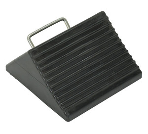 Vestil Molded Rubber Mini Wheel Chock - 8 In. x 8 In. x 4 In. - Black