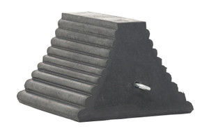 Vestil Molded Rubber Wheel Chock with Eye Bolt - 8 In. x 9-1/4 In. x 6 In. - Black